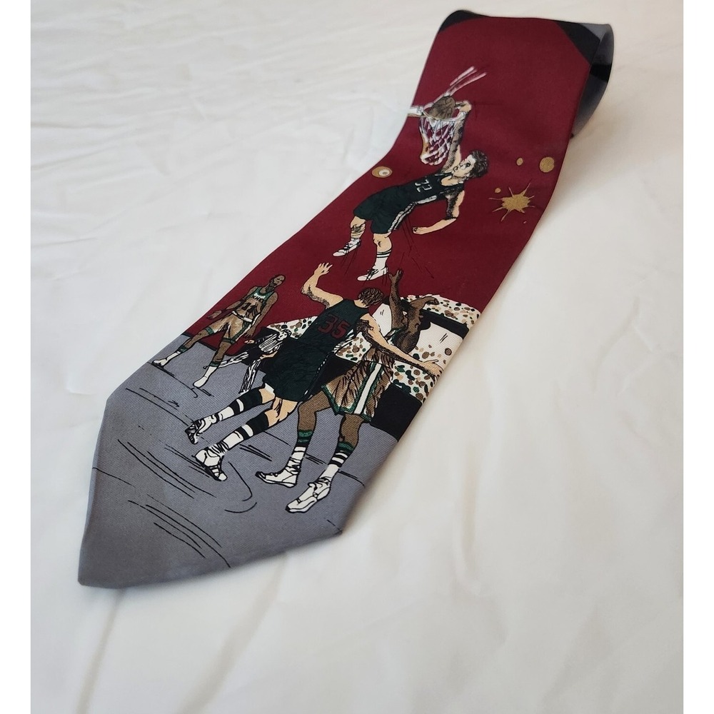 American Sports‎ Novelty Basketball Tie Slam Dunk Multi-Color Necktie 56" x3.75"